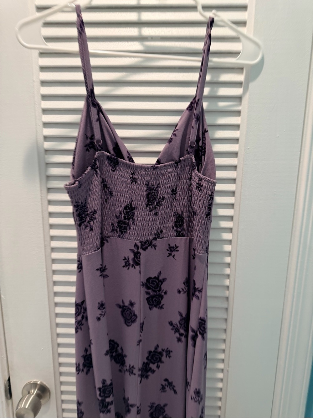 No Boundaries Lavender Maxi Dress with Black Floral Print - Picture 5 of 6
